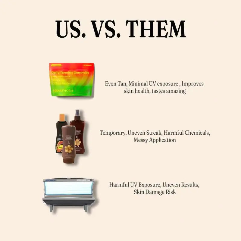 HEALTHORA 60 Natural Tanning Gummies, Astaxanthin 20 mg Lycopene 30 mg Plus Beta-Carotene 330 mcg, Best Astaxanthin Supplement, Promotes Healthy and Radiant Skin, Non-GMO, Sour Watermelon Flavor