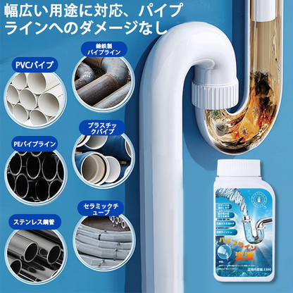 Powerful Pipe Dredging Agent for Kitchen & Toilet Pipelines - Dissolves 200+ Blockages & Kills 99% of Bacteria - Safe for All Pipes & Garbage Disposals - Household