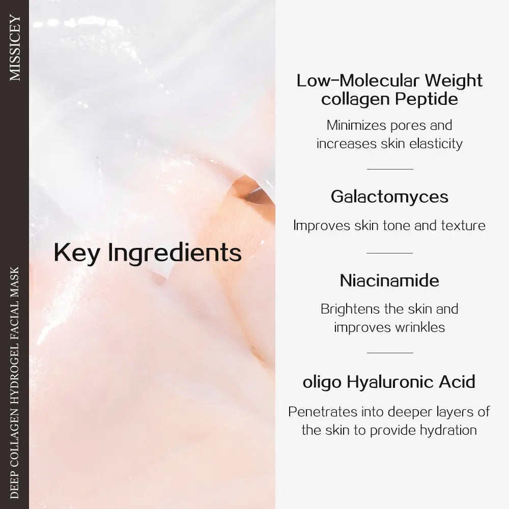 MISSICEY Deep Collagen Hydrogel Facial Mask 16 PCS Moisture Skincare