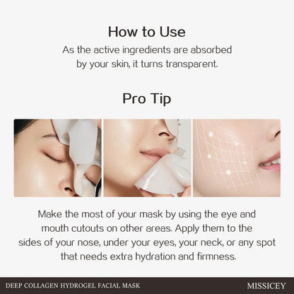 MISSICEY Deep Collagen Hydrogel Facial Mask 16 PCS Moisture Skincare